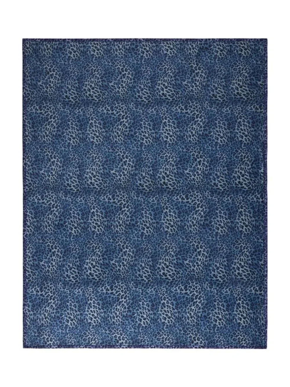 Johnny Was Meghan Cozy Travel Blanket Reversible Floral Lounge Leopard Blue NEW